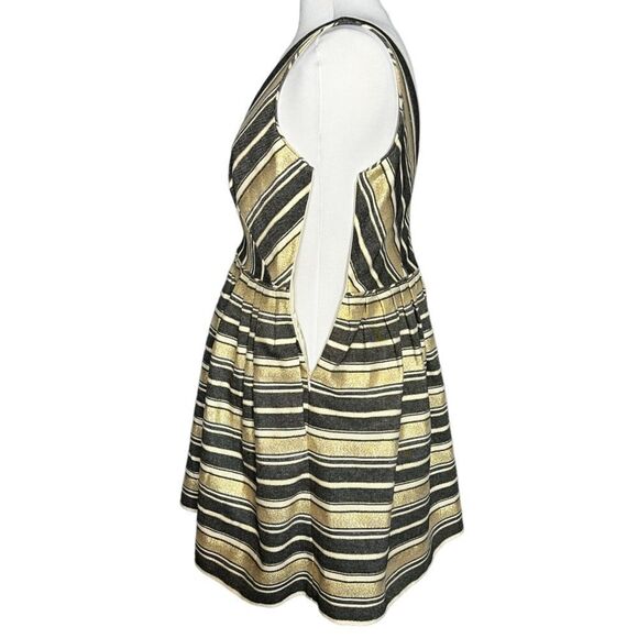 J. CREW Factory Sparkle Glam Metallic Candy Stripe Fit & Flare Party Minidress - Picture 7 of 10